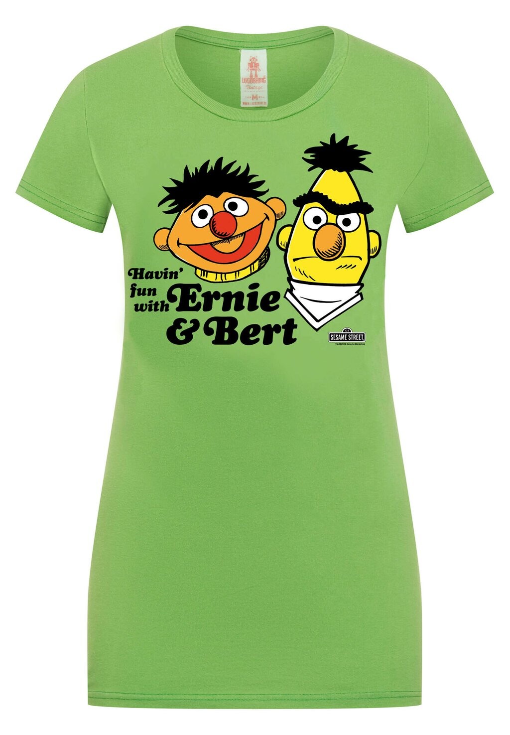 

Футболка с принтом SESAMSTRASSE ERNIE BERT LOGOSHIRT, зеленый