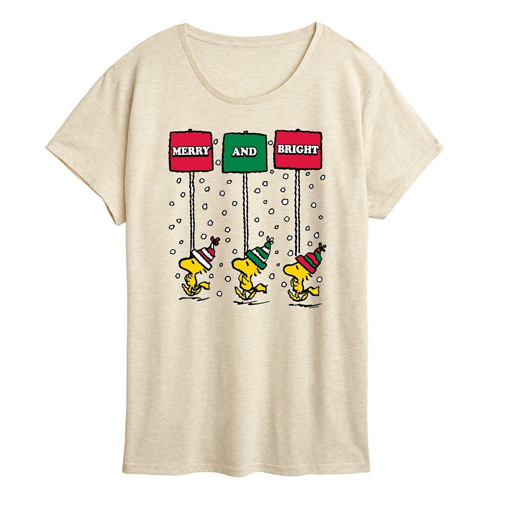 

Женская футболка Peanuts Merry & Bright с рисунком Licensed Character, бежевый