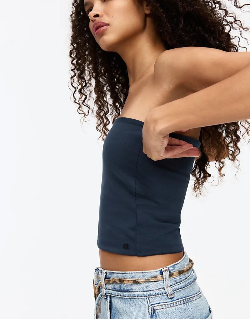 

Топ-бандо Pull&Bear темно-синего цвета