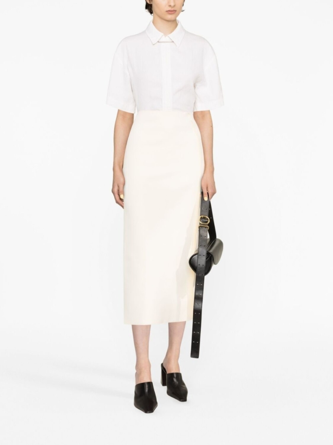 Jil Sander юбка миди с запахом, нейтральный цвет — фото 2