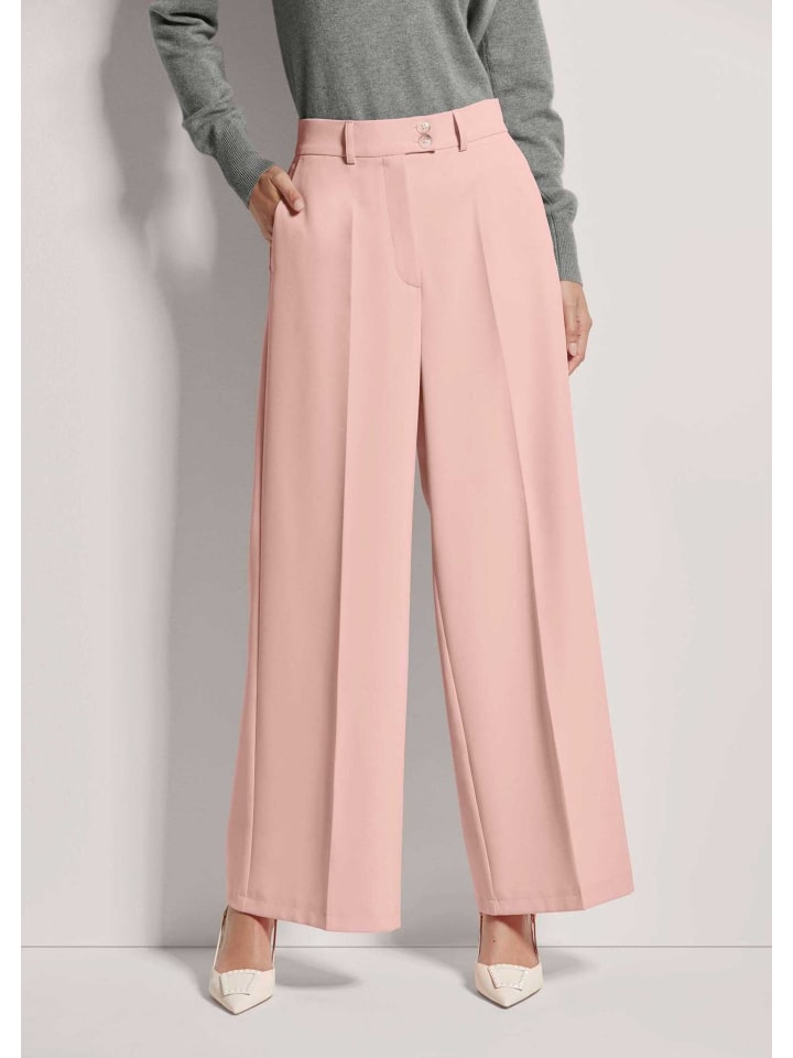 

MADELEINE Брюки-кюлоты с заглаженными складками пудрово-розового цвета