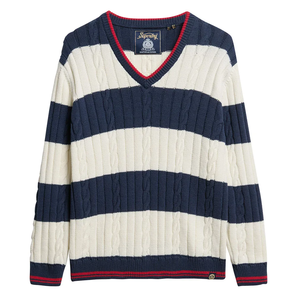 

Свитер Superdry Cable v neck, белый
