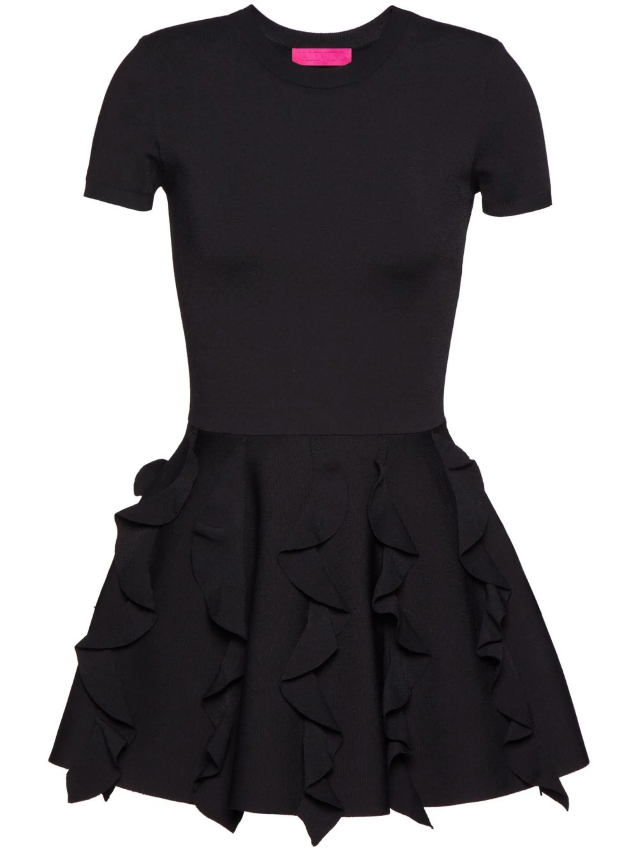 

Платье мини с оборками Valentino Garavani, черный