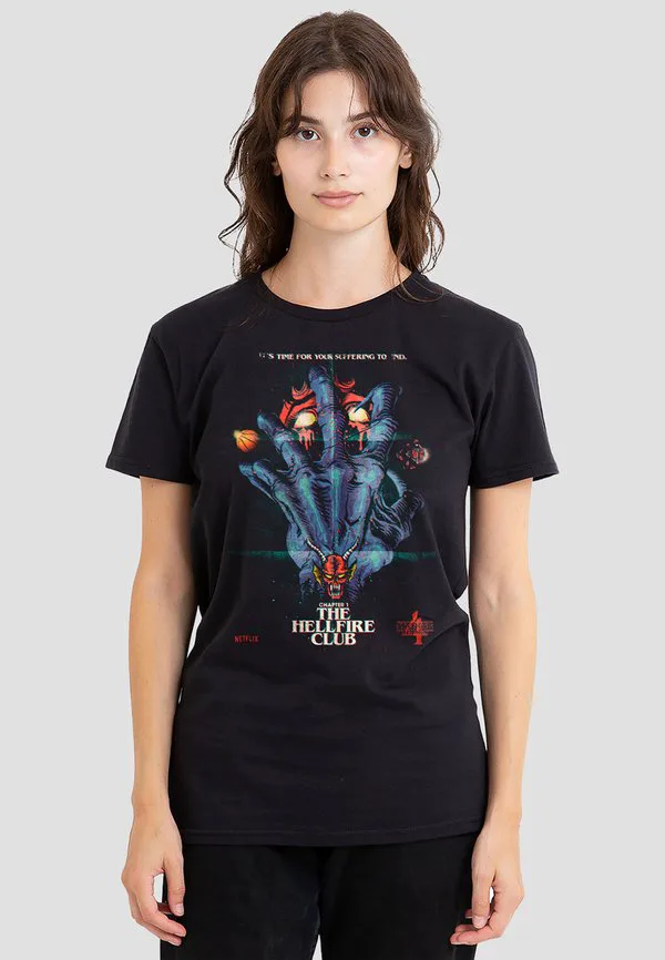 

Футболка с принтом адского пламени из сериала «очень странные дела» Netflix, Black, Черный, Футболка с принтом адского пламени из сериала «очень странные дела» Netflix, Black