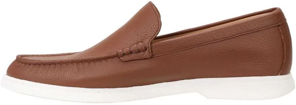 Мужские мокасины BOSS Sienne Mocc из рифленой кожи с логотипом. Размер, Medium Brown210 — фото 2