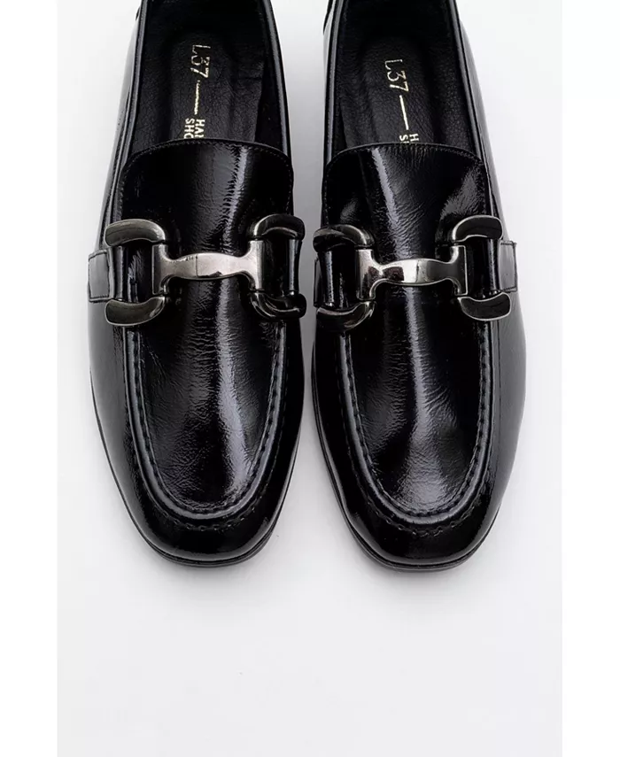 Женские лоферы Rous с кожаной вставкой Bit Forever & Always Shoes, черный — фото 3