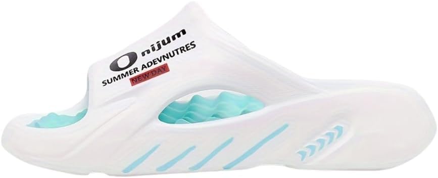 

Мужские шлепанцы с открытым носком, дышащие и массивные, удобные, противоскользящие, с защитой от запаха, тапочки из ЭВА, необходимые для общежития, домашние тапочки Hhhchpm, белый/синий