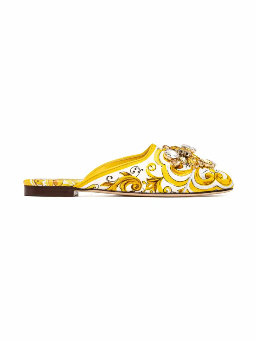 

Мюли с принтом Majolica Dolce&Gabbana, жёлтый