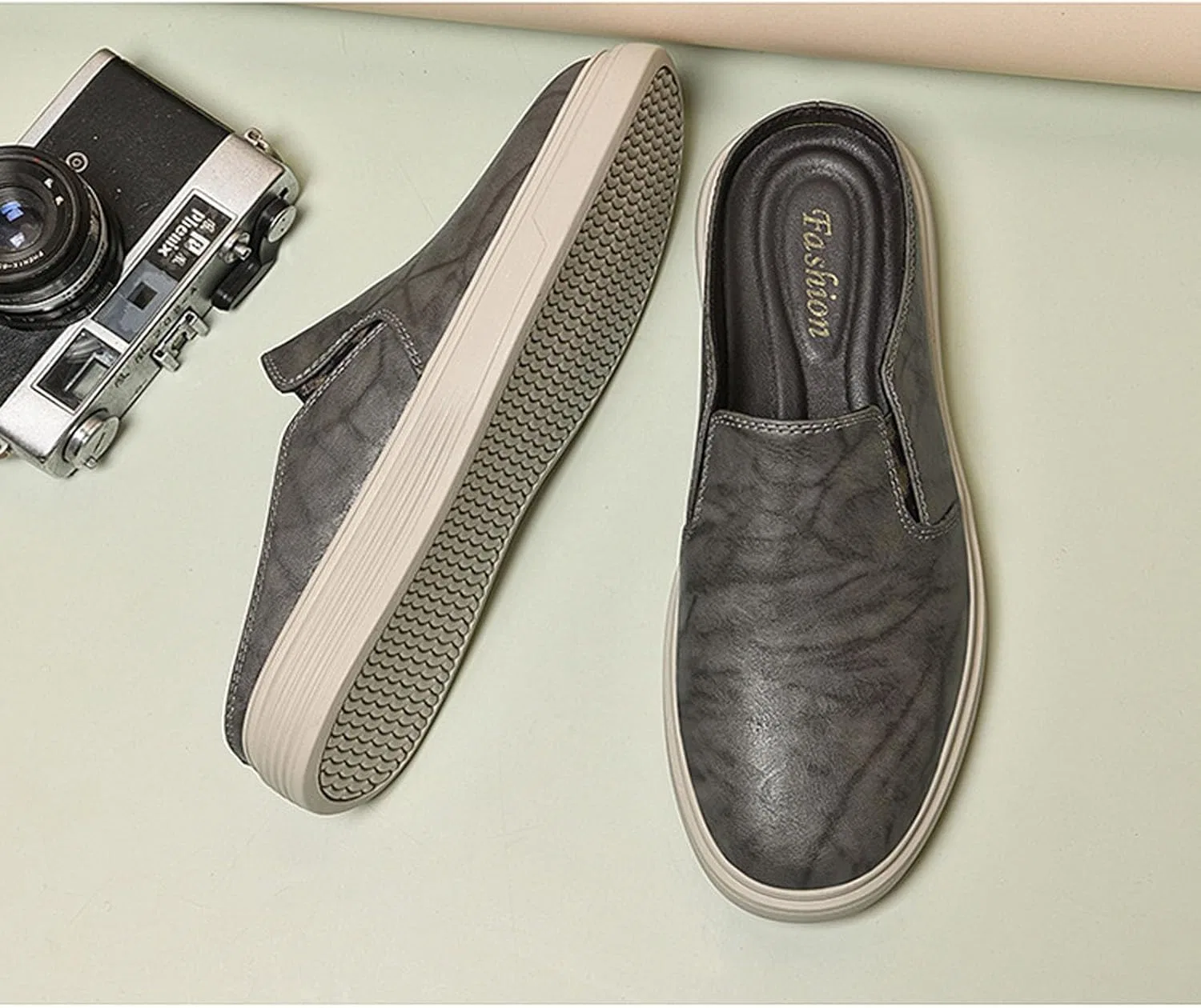 Мокасины мужские, кожа, Loafers & Slip-Ons, Grey BHDJK — фото 3