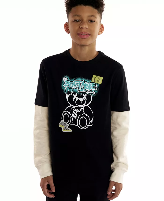 

Мальчики 5-20 Harper Twofer графическая футболка с наложением Sovereign Code, черный