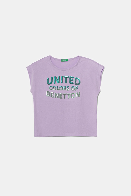 

Детская хлопковая футболка United Colors Of Benetton, фиолетовый