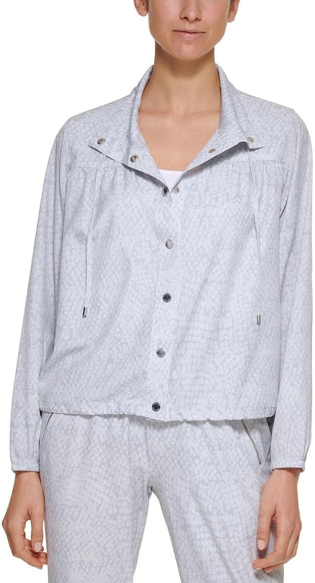 

Женский топ Calvin Klein с завязками на шнурке и кнопками спереди, Gray,White