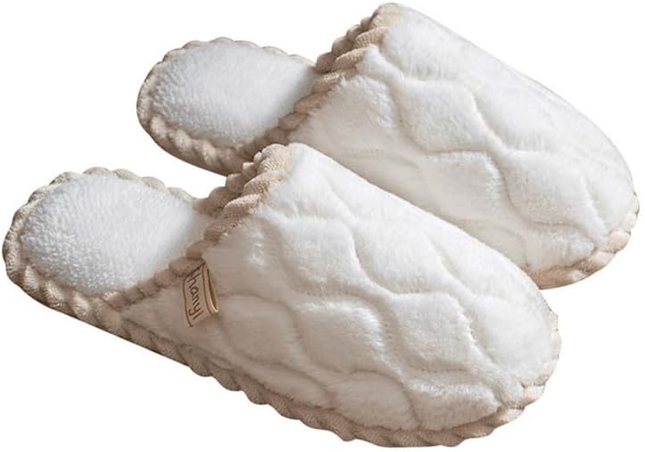 

JadeRich Женские и Мужские мягкие удобные тапочки из искусственного меха, противоскользящие, уютные и теплые домашние тапочки унисекс, белый