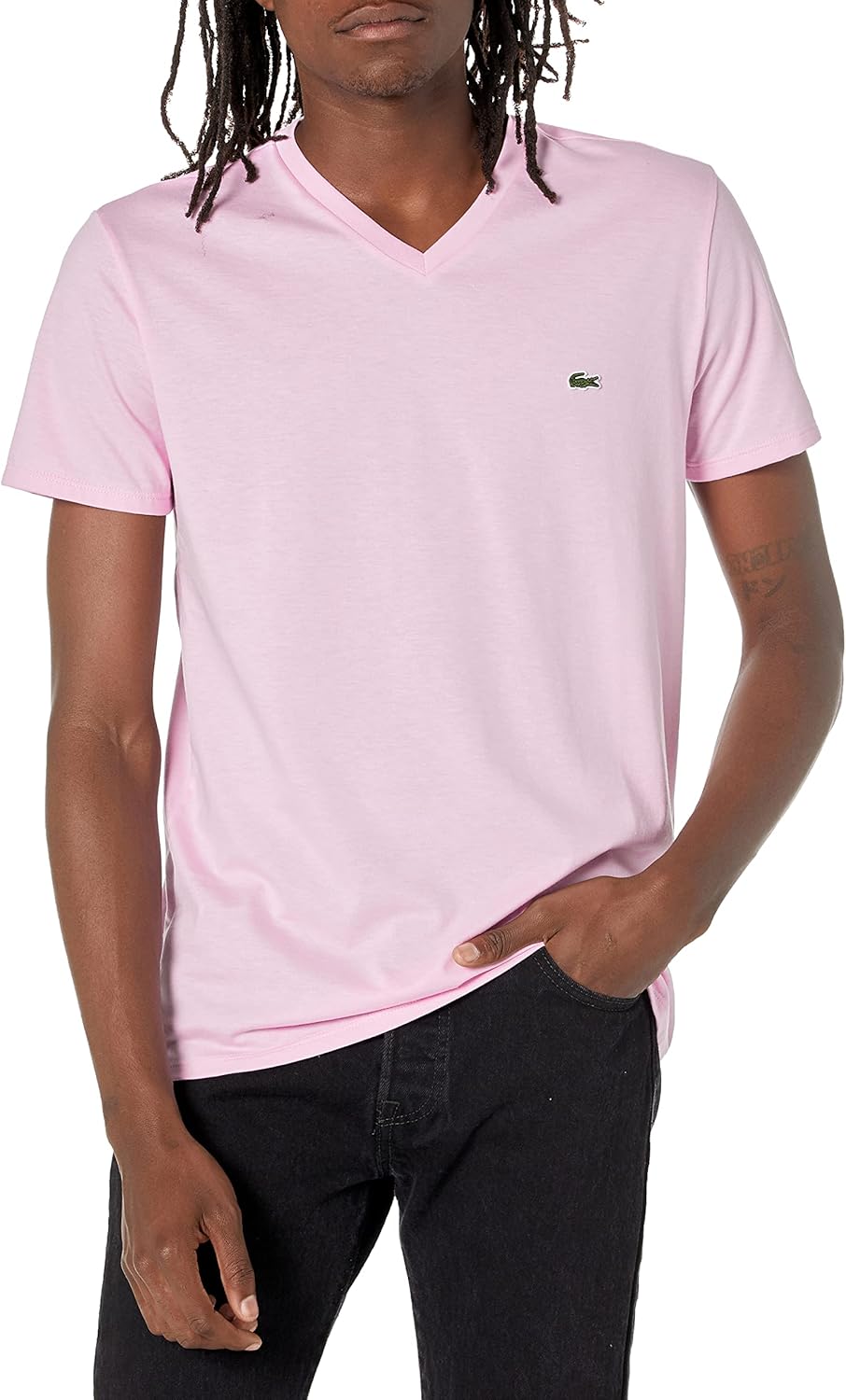 

Мужская футболка Lacoste с коротким рукавом и V-образным вырезом из хлопкового джерси Pima, Albizia