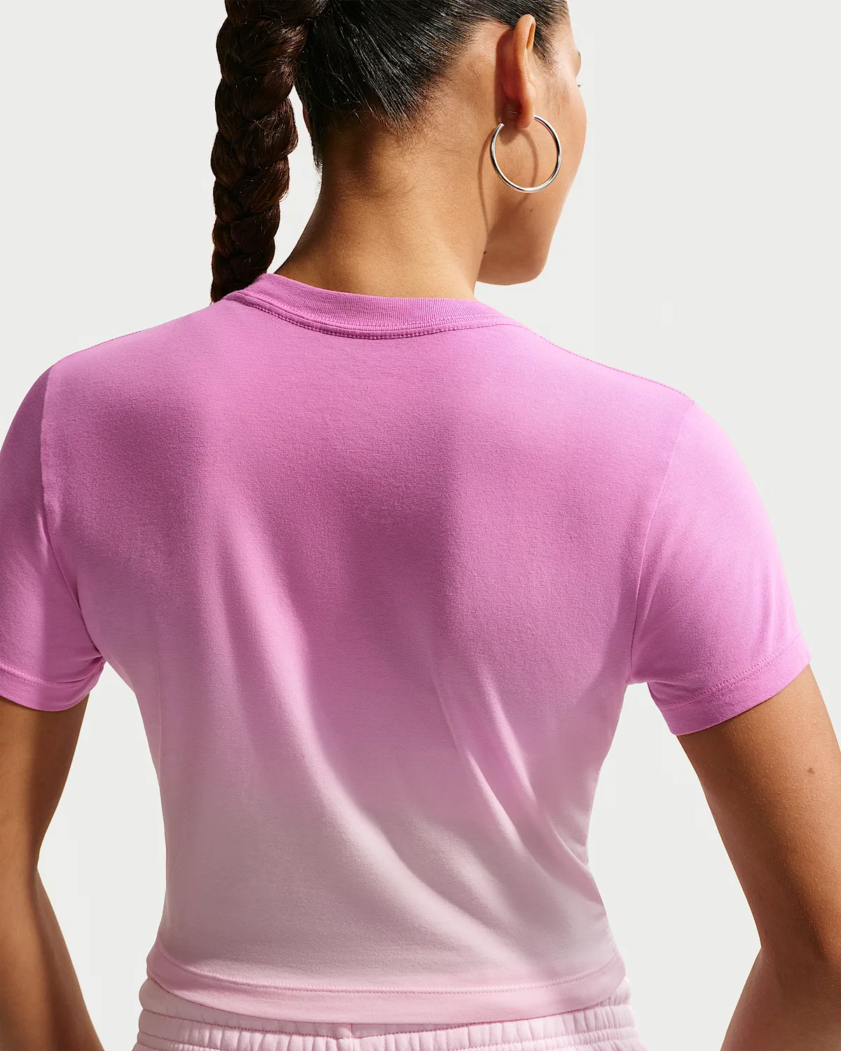 Женская укороченная футболка Nike Sportswear Chill Knit Slim, Light Magenta/Pink Foam — фото 2