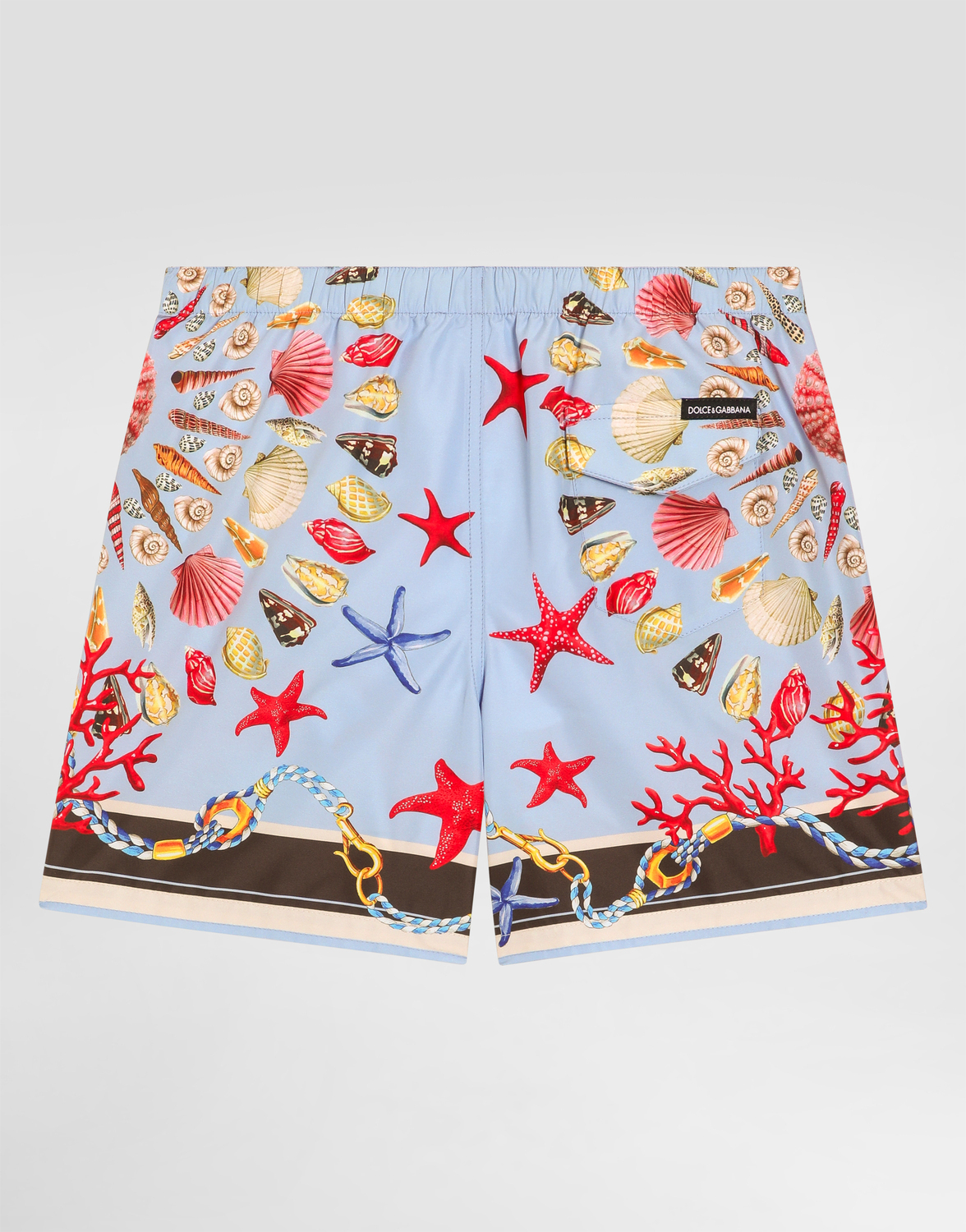Боксерские шорты из средней плотности холста с принтом ракушек Dolce & Gabbana, мультиколор — фото 2