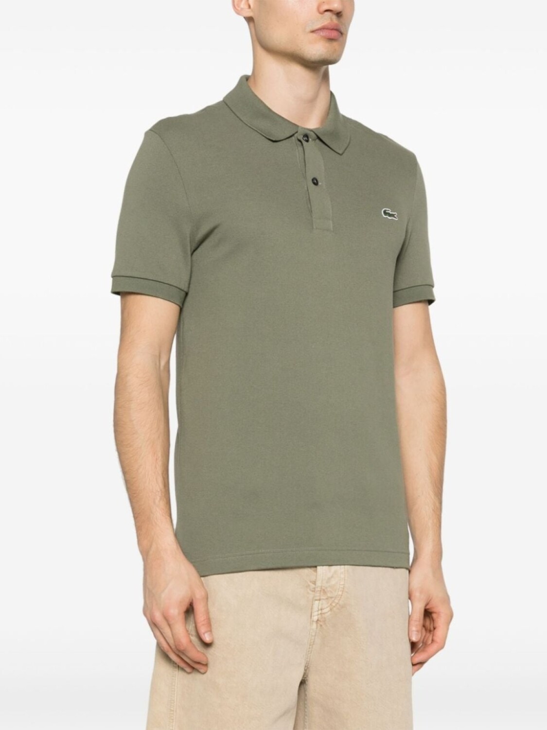 Lacoste рубашка поло с нашивкой-логотипом, зеленый — фото 3