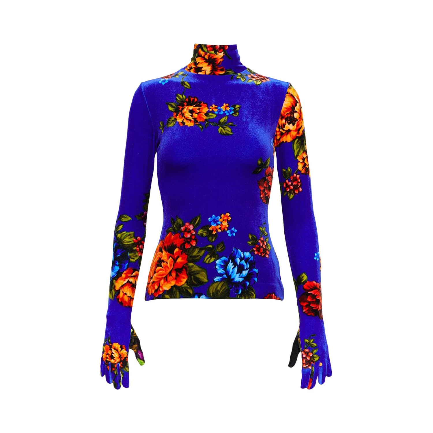 

Vetements Velvet Flower Styling Топ с перчатками Цветочный