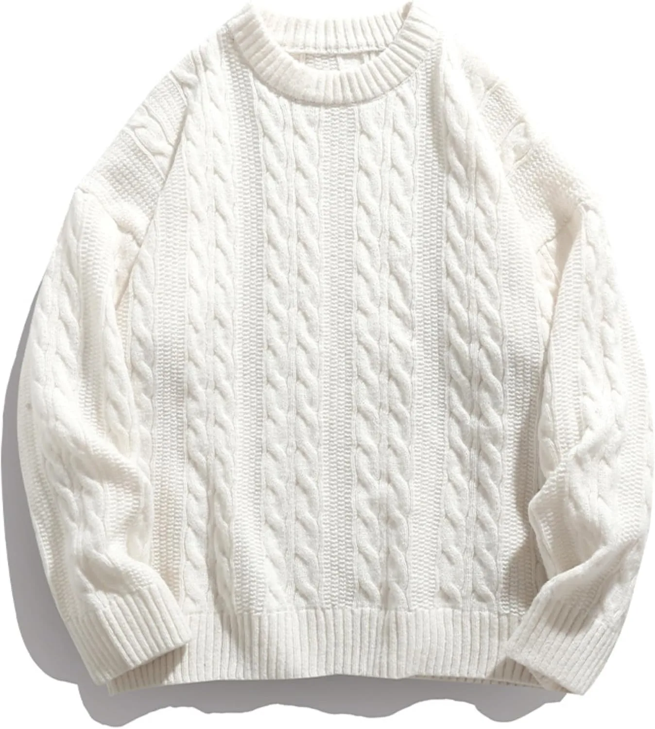 

Мужской свитер в стиле винтаж с воротником-гольф и толстой вязкой Henlvie