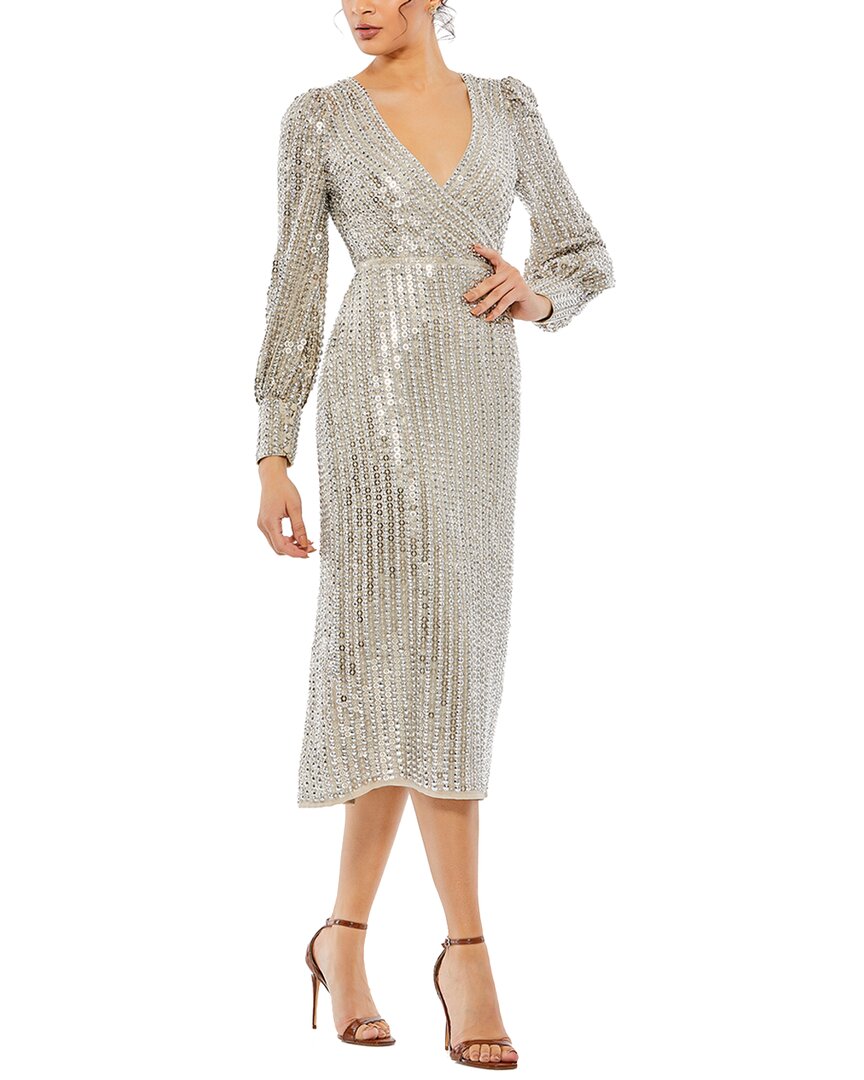 

Платье миди Mac Duggal, серебряный