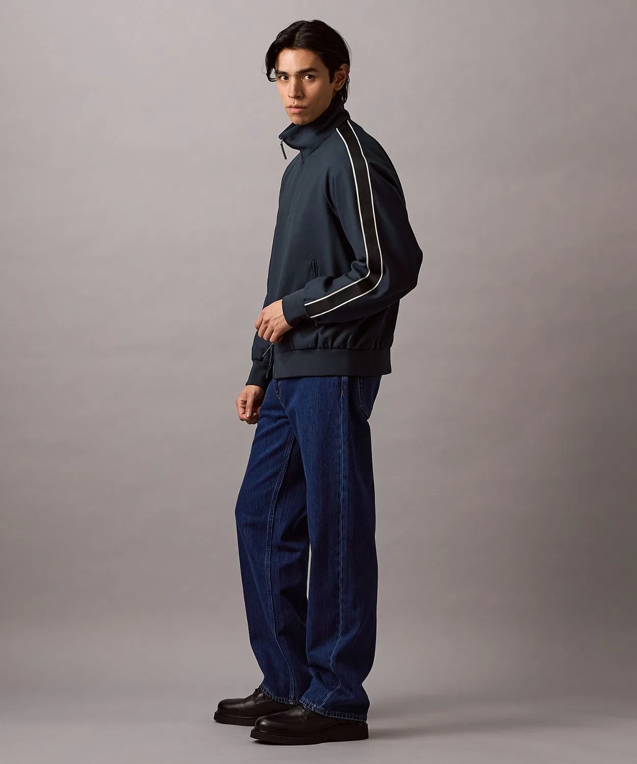 Траковая куртка Calvin Klein длинный рукав темно-синяя — фото 3