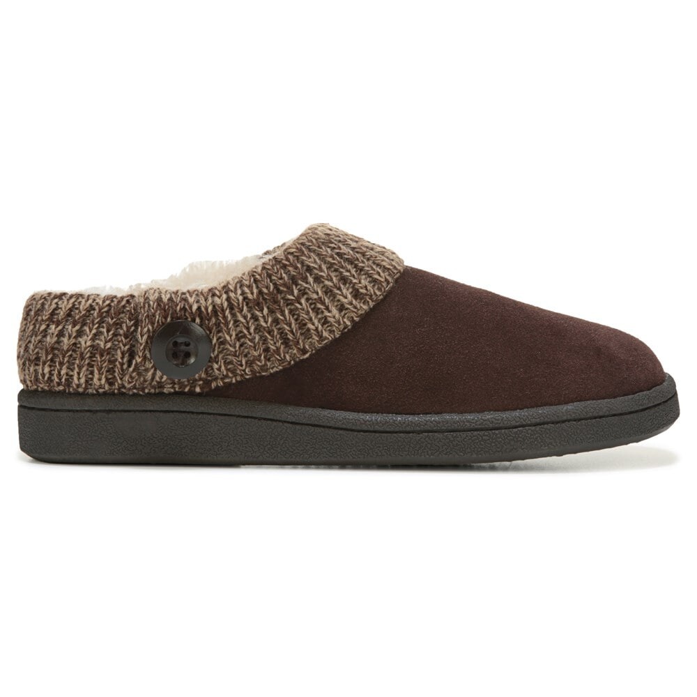 Женские тапочки-сабо с вязаным воротником Clarks, коричневый — фото 2