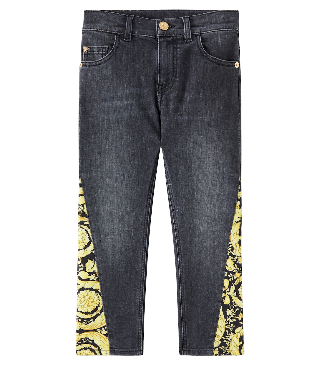 

Прямые джинсы Barocco Versace Kids, Black+Gold