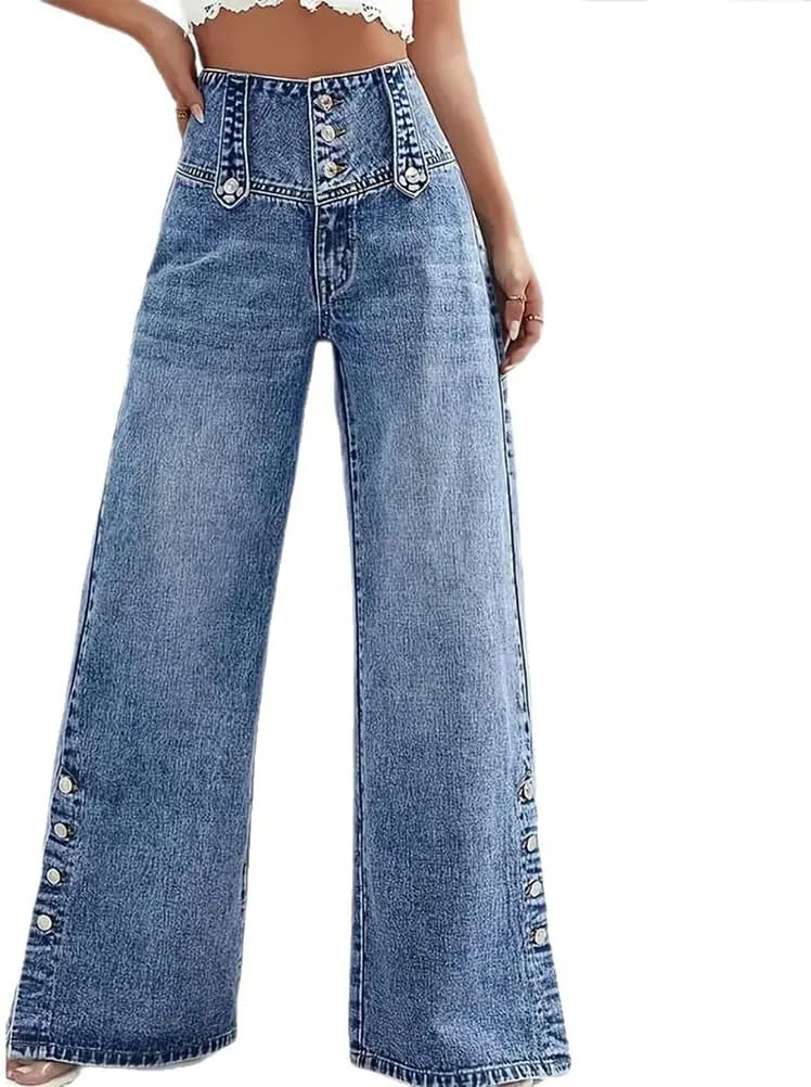 

Джинсы Wide-Leg для женщин High Waisted cffvdiz