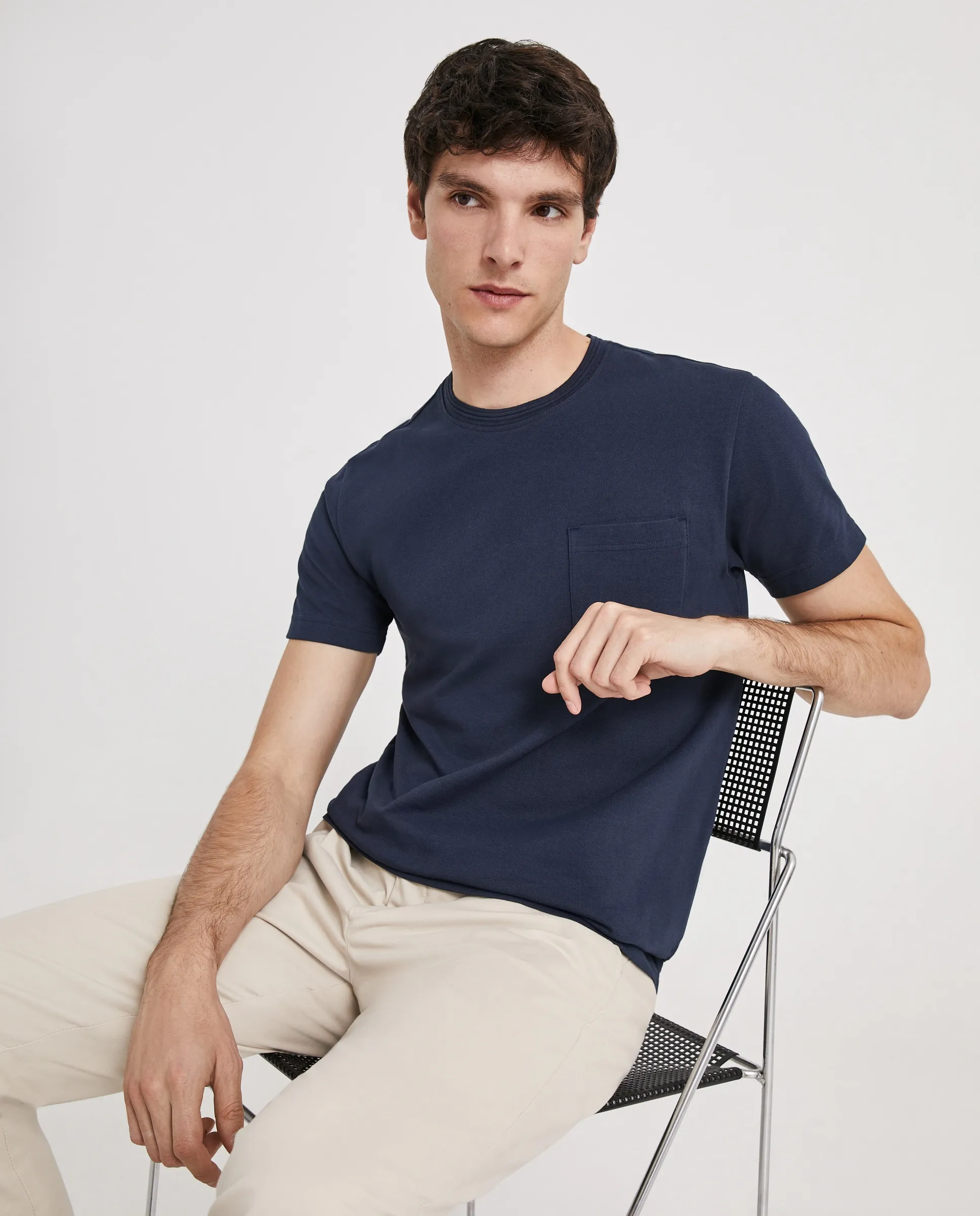

Мужская однотонная футболка Easy Wear, темно-синий