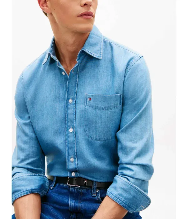 Джинсовая рубашка regular fit Tommy Hilfiger, синий — фото 4