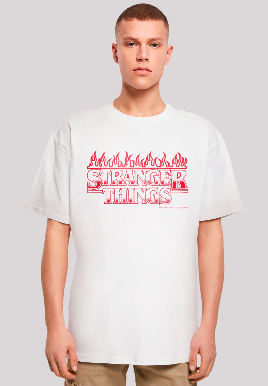 

Футболка с принтом STRANGER THINGS FLAMES NETFLIX TV SERIES F4NT4STIC, белый