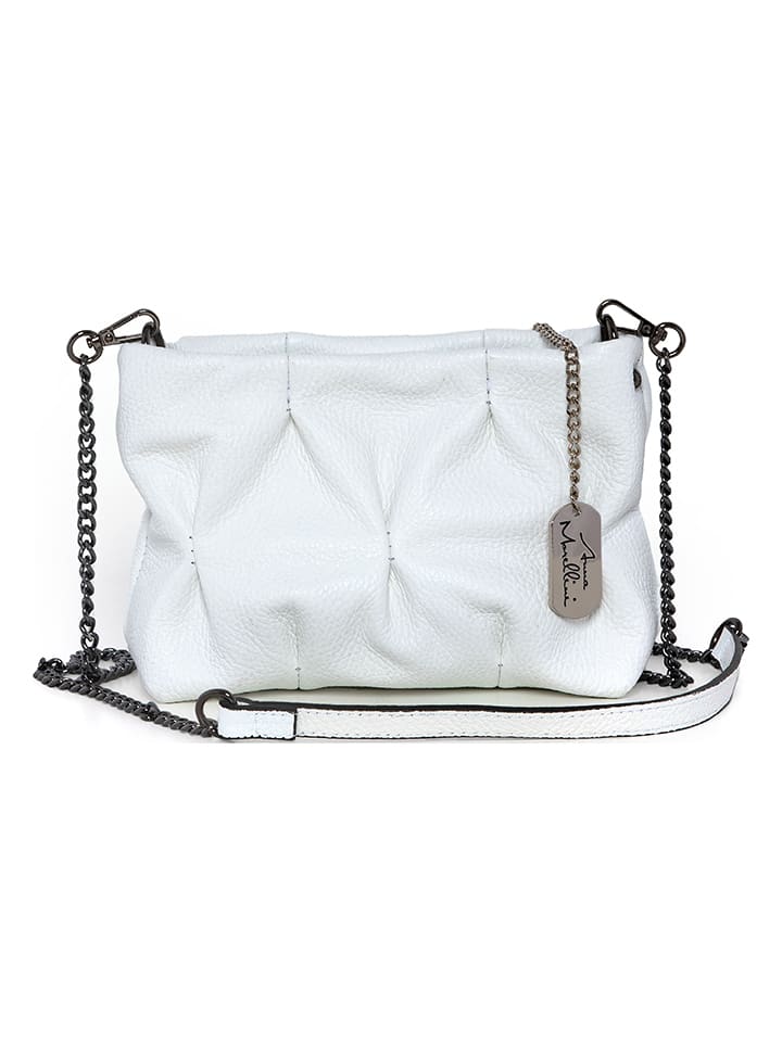 

Кожаная сумка через плечо белого цвета - (Ш)20 x (В)14 x (Г)9 см Anna Morellini