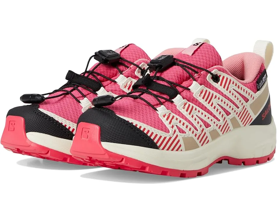Кроссовки Salomon Kids Xa Pro V8 Waterproof (Little Kid/Big Kid), Rouge Red/Vanilla Ice/Flamingo Pink