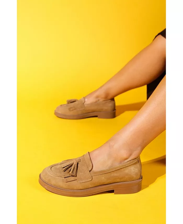 Милли Лоферы с кожаными кисточками Forever & Always Shoes, коричневый — фото 4