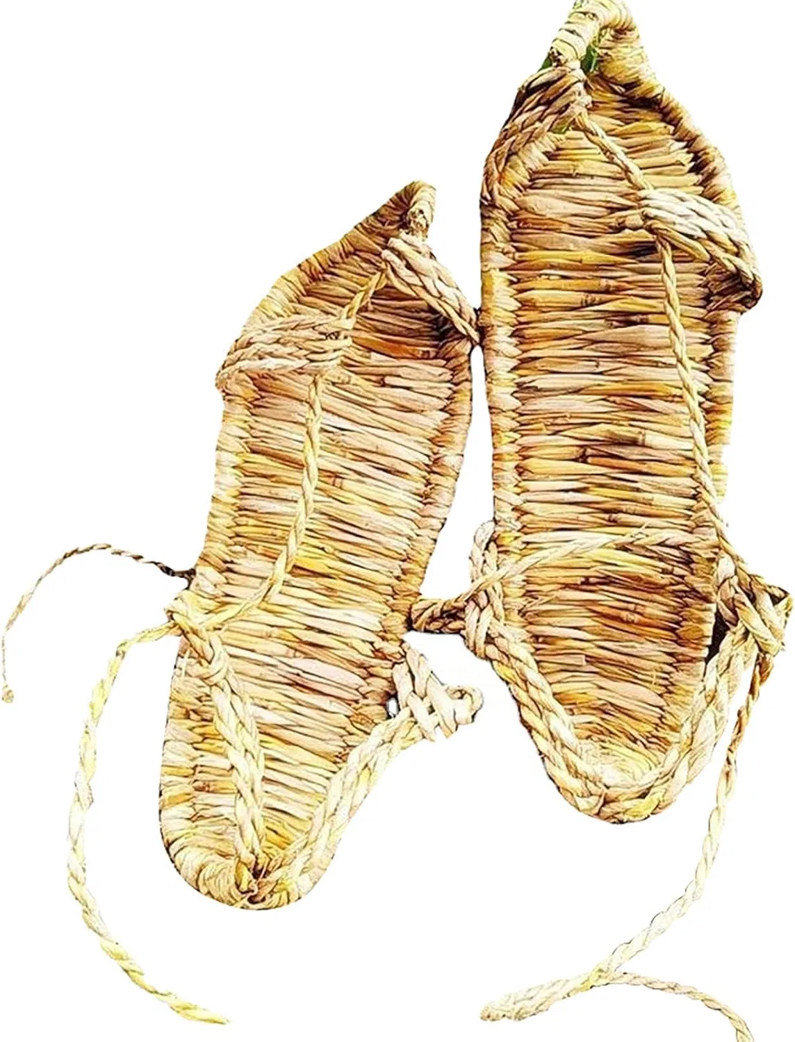 Сандалии Herren Sommer - Strohpantoffeln Übergrößen Strohschuhe Mit Geschnürt Strohsandalen Atmungsaktive Strandsandalen Handgefertigte Sandaletten Leichtgewichts Bequeme Outdoorsandale Generic, Gelb