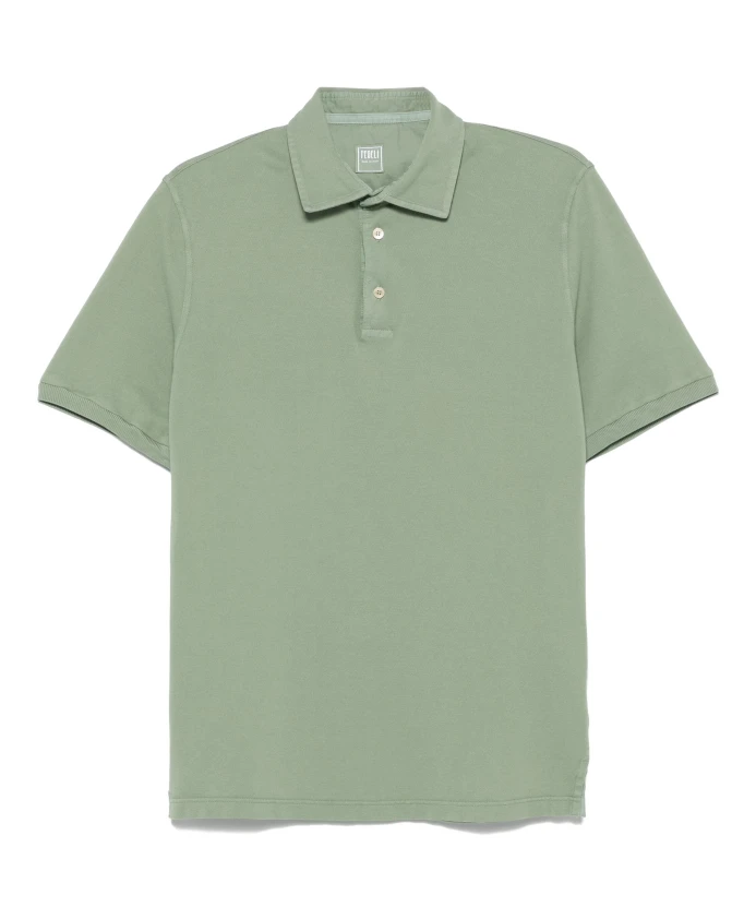 

Классическая хлопковая рубашка поло Fedeli, зеленый