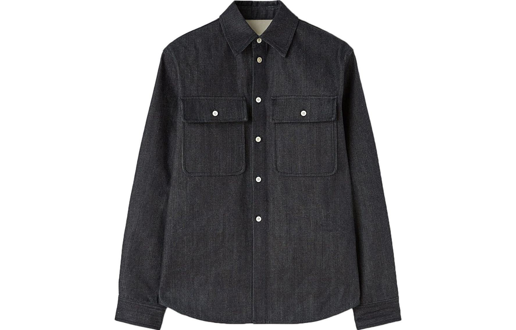 

Джинсовая рубашка с отложным воротником JIL SANDER, черный