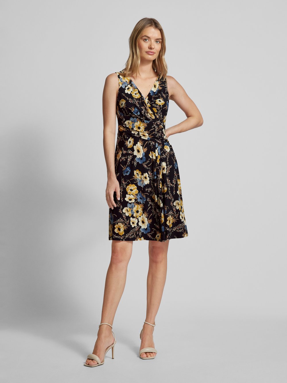 

Платье длиной до колена со сборками, модель «АФАРА» Lauren Ralph Lauren, черный