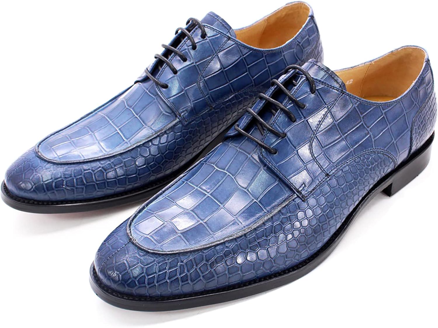 

Мужские кожаные туфли на шнуровке, деловые, повседневные, школьные оксфорды, свадебные, для вечеринок, дерби, удобные, желтые, 43 Generic