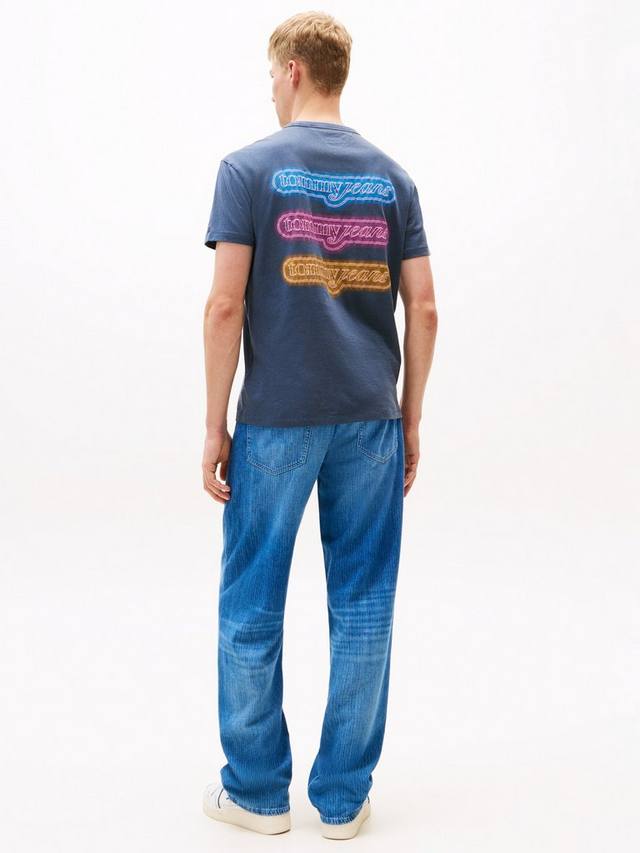 Футболка Tommy Jeans хлопковая Regular Fit с логотипом NYC Fairground Tommy Hilfiger, Navy/Multi — фото 2