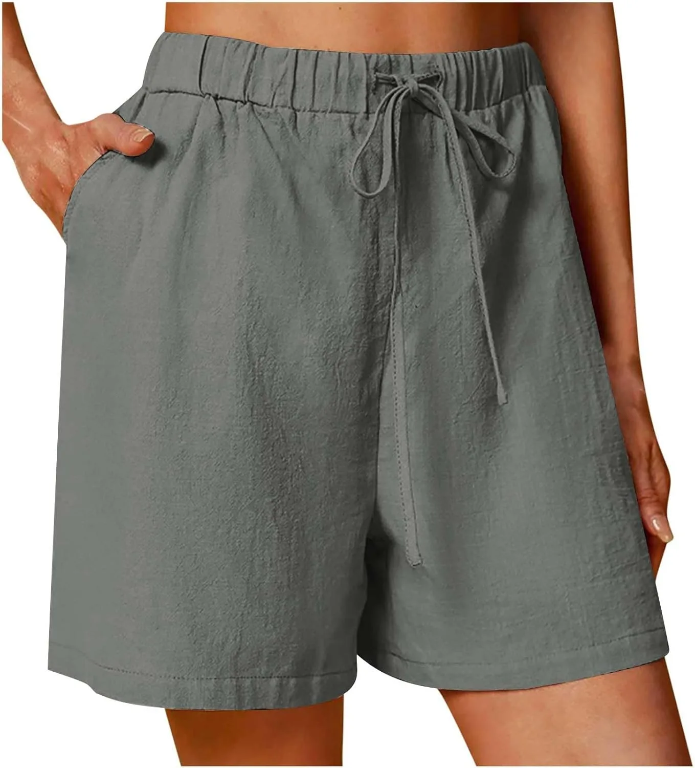 

Женские шорты Casual High Waist летние хлопок лен Smxrfitk