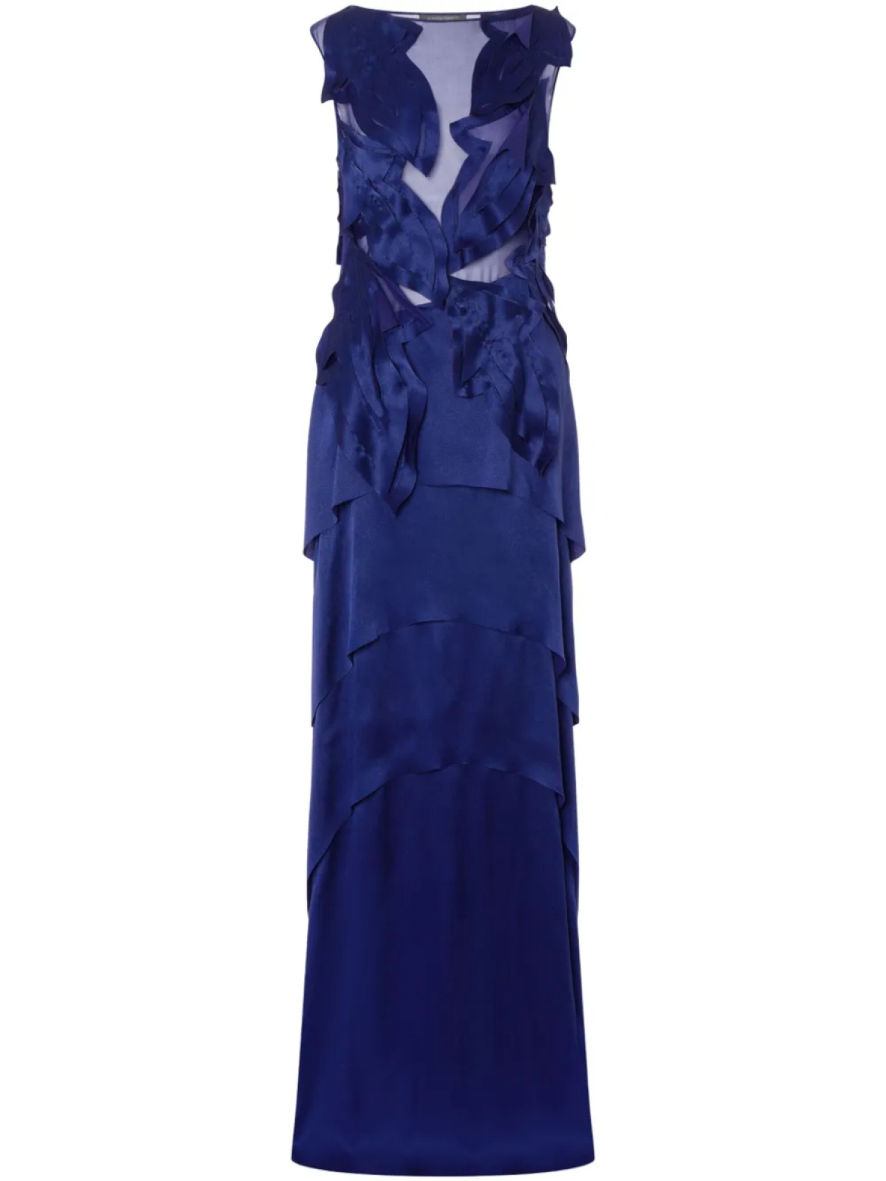

Атласное платье макси Alberta Ferretti, синий