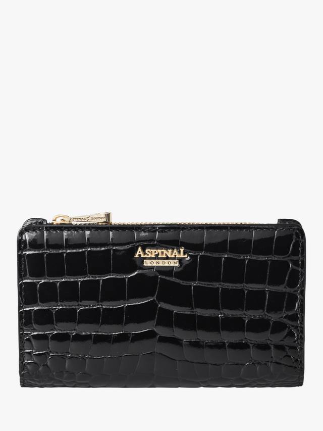 

Кошелёк для монет и карт Mayfair Patent Croc Aspinal of London, Black