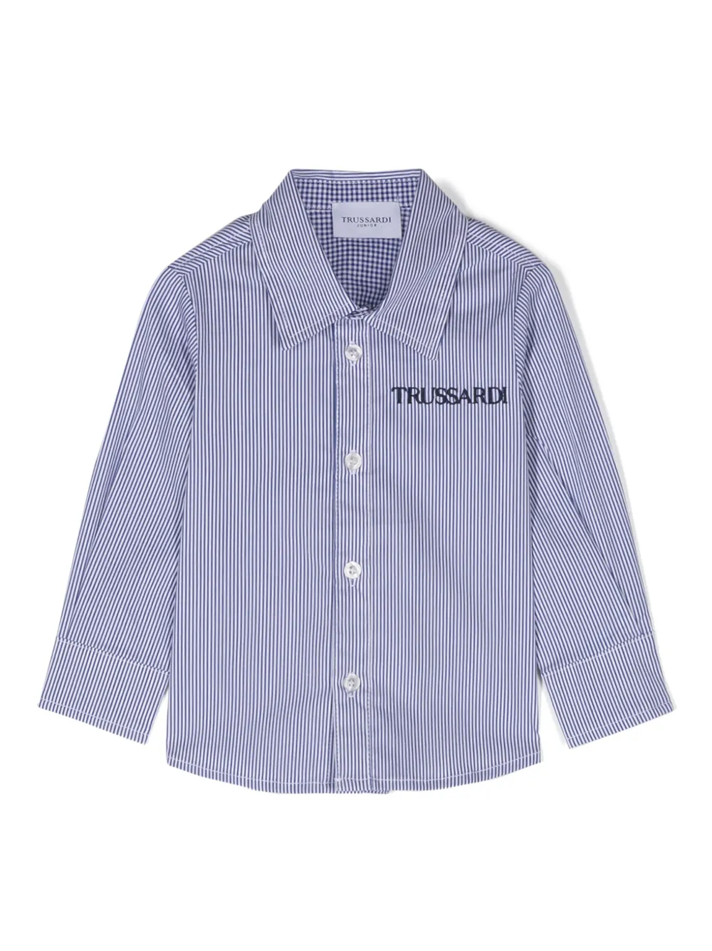 

Рубашка с вышитым логотипом TRUSSARDI JUNIOR, синий