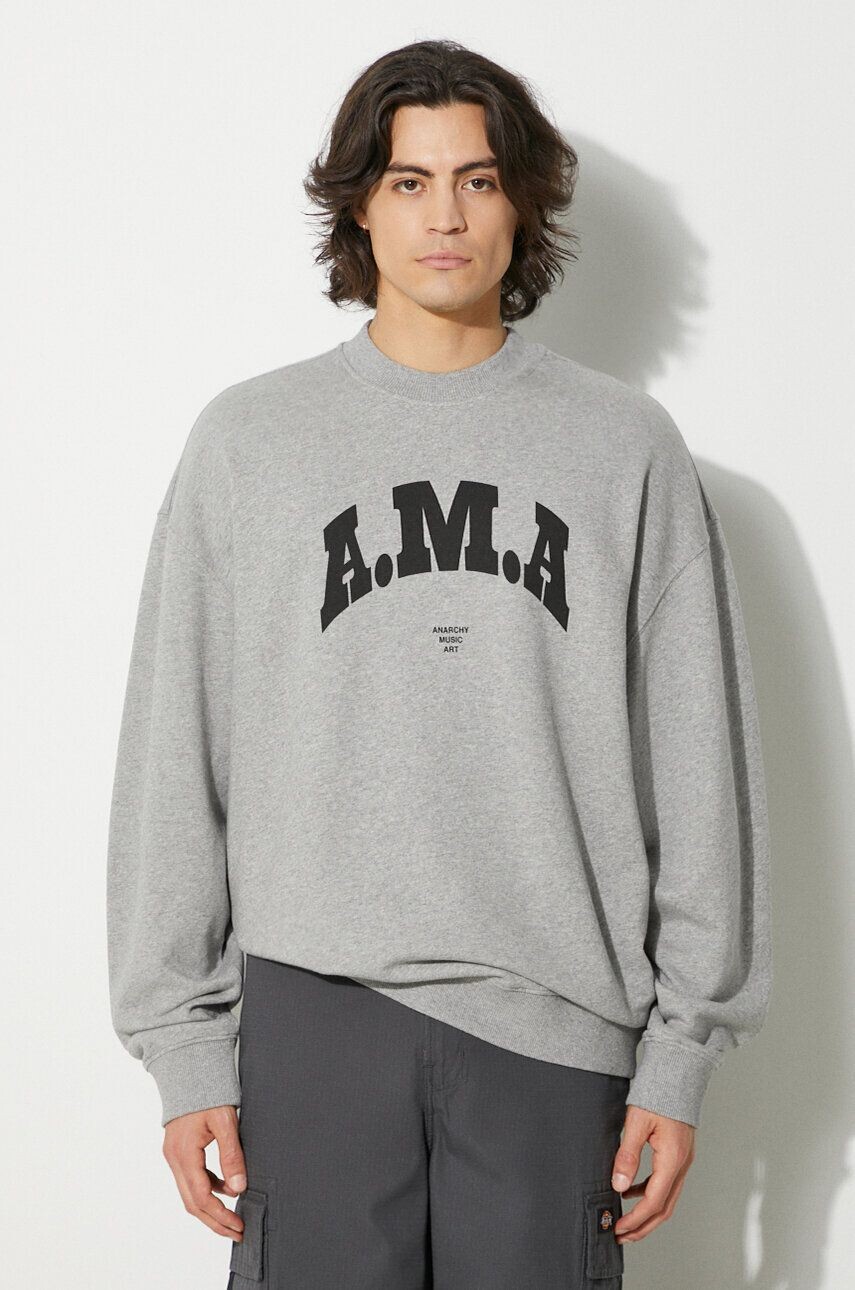 

Хлопковая толстовка с круглым вырезом Ama Comfort Marcelo Burlon, серый