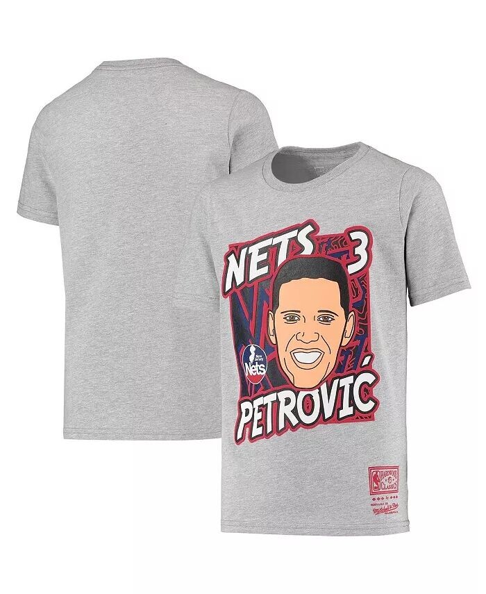 

Футболка Big Boys Drazen Petrovic Heathered Grey New Jersey Nets Hardwood Classics King of the Court Player Mitchell & Ness