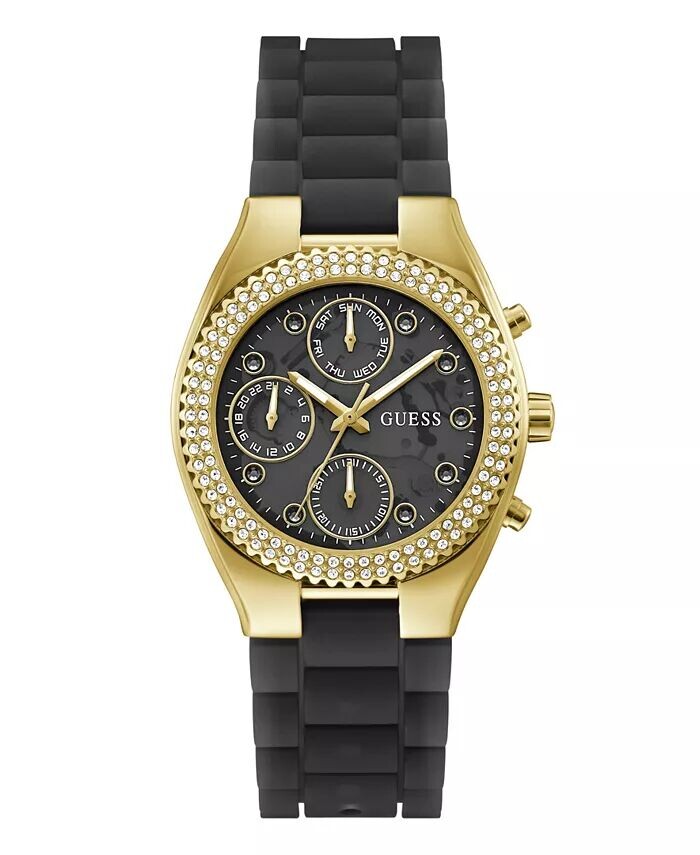 

Женские многофункциональные черные силиконовые часы 37 мм GUESS