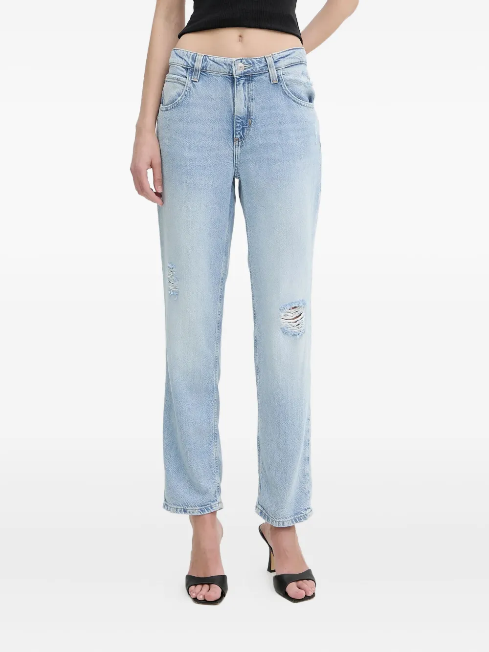 

Брюки Celia с эффектом потертости GUESS USA, синий