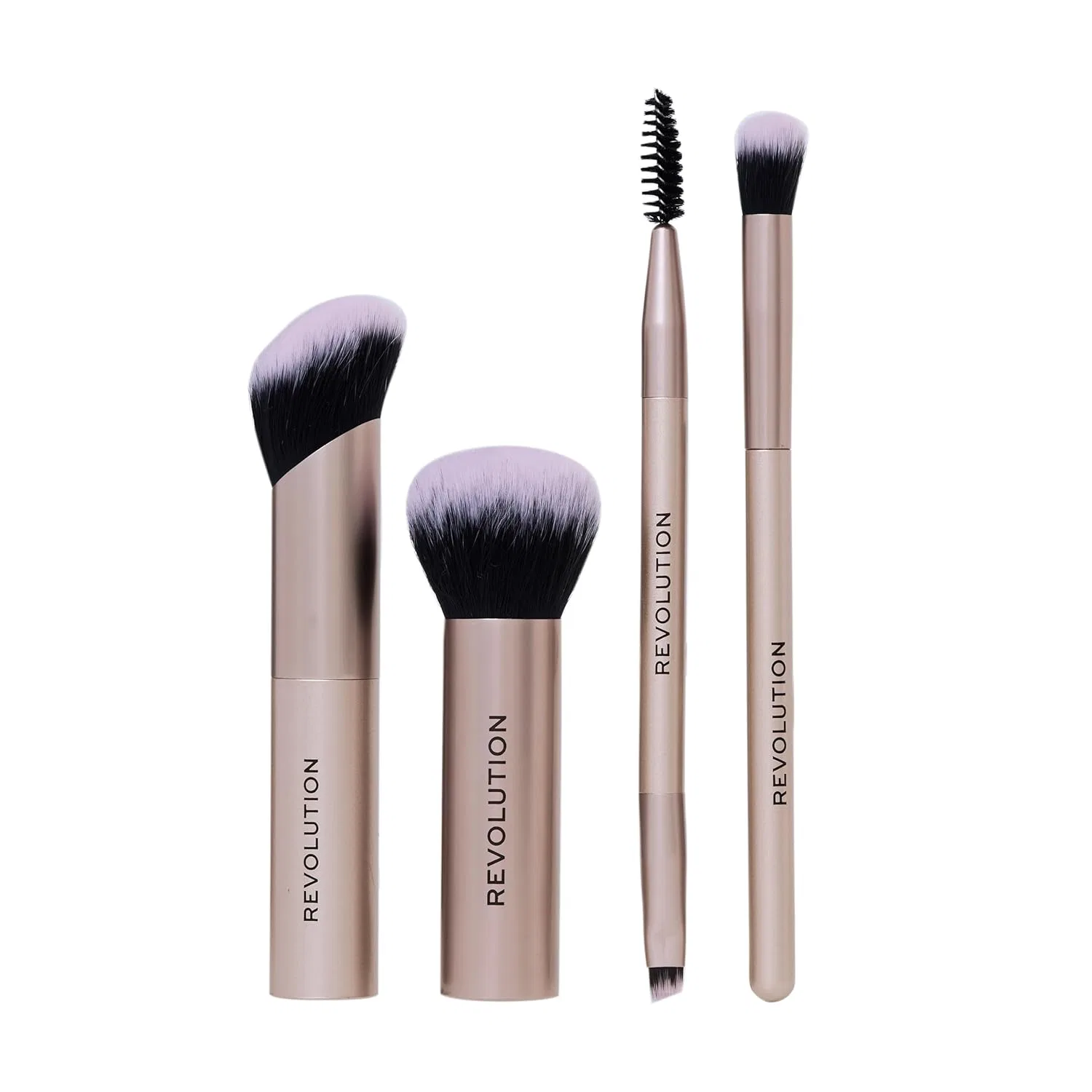 Набор дорожных кистей для лица «On The Glow Travel Brush Set» из 4 предметов от Revolution Revolution Beauty London