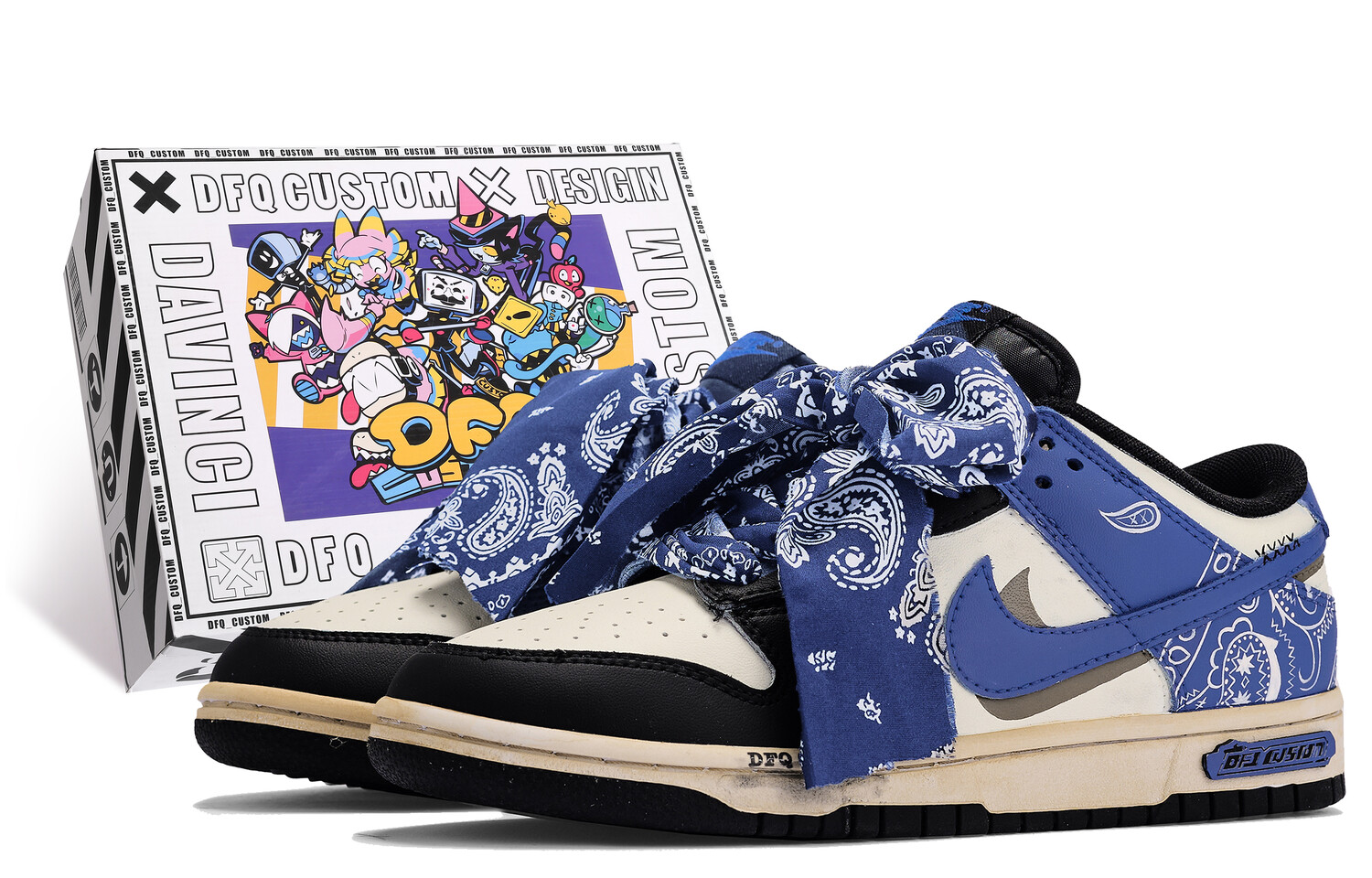 

Кроссовки Nike Dunk Skateboard Shoes Unisex Low-Top Blue Black/White